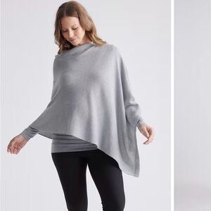 Quince nursing shawl cover in heather oatmeal